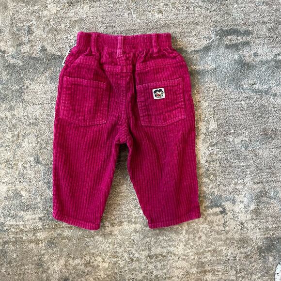 Vintage Rebel Wide Whale Pink Cord Pants 12 Months - Picture 6 of 10
